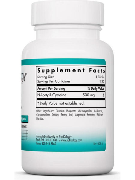NutriCology, NAC N-Acetyl-L-Cysteine, 120 Tablets