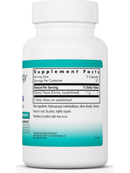 NutriCology, Thymus, Natural Glandular, 75 vegicaps