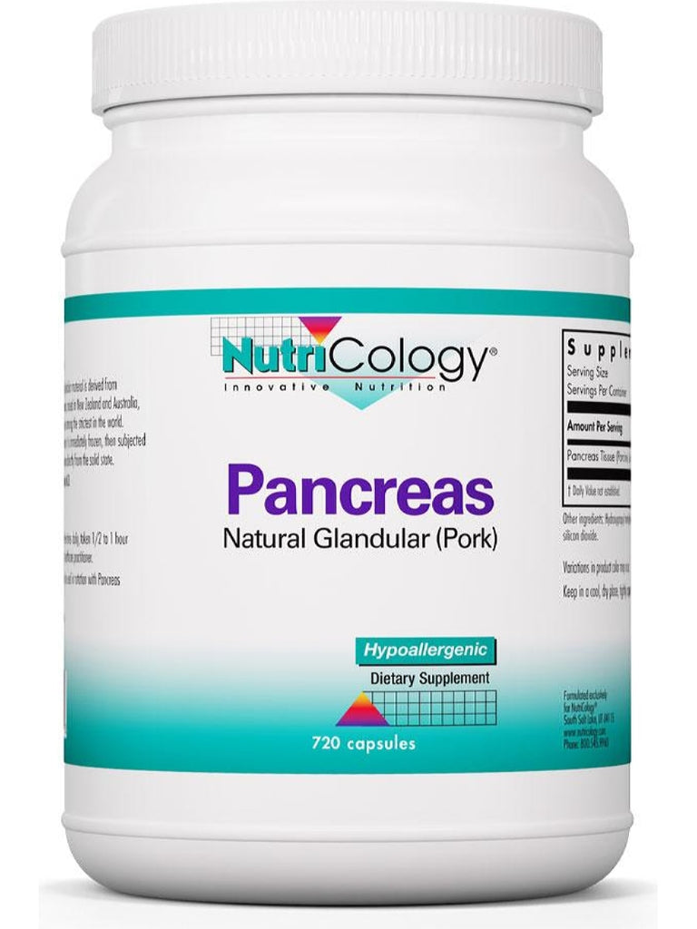 NutriCology, Pancreas Natural Glandular (Pork), 720 capsules