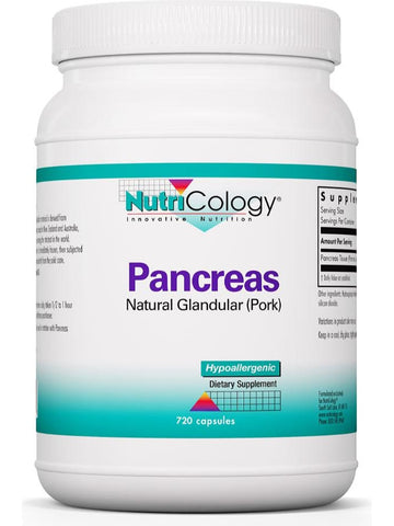NutriCology, Pancreas Natural Glandular (Pork), 720 capsules