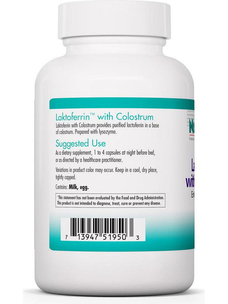 NutriCology, Laktoferrin with Colostrum Enhanced Colostrum, 90 vegicaps