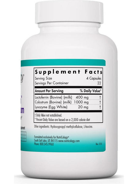 NutriCology, Laktoferrin with Colostrum Enhanced Colostrum, 90 vegicaps
