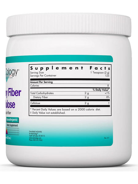 NutriCology, Dietary Fiber Cellulose Insoluble Fiber, 8.8 oz