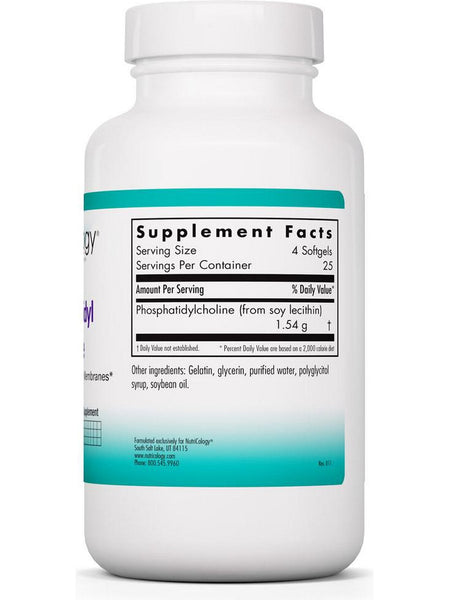 NutriCology, Phosphatidyl Choline For Brain, Liver, and Cell Membranes, 100 softgels