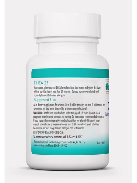 NutriCology, DHEA 25 Micronized Lipid Matrix, 60 Scored Tablets