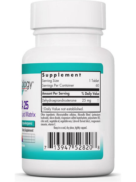 NutriCology, DHEA 25 Micronized Lipid Matrix, 60 Scored Tablets