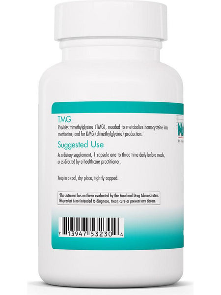 NutriCology, TMG, Trimethylglycine, 100 Vegetarian Capsules