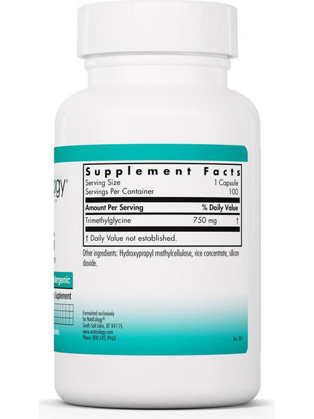 NutriCology, TMG, Trimethylglycine, 100 Vegetarian Capsules