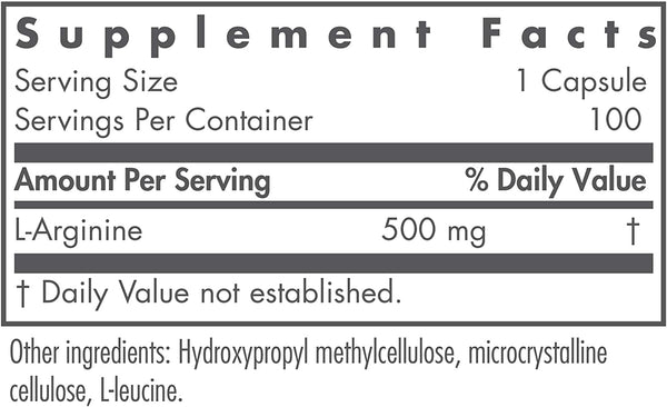 NutriCology, L-Arginine Detoxification and Vasodilation, 100 Vegetarian Capsules