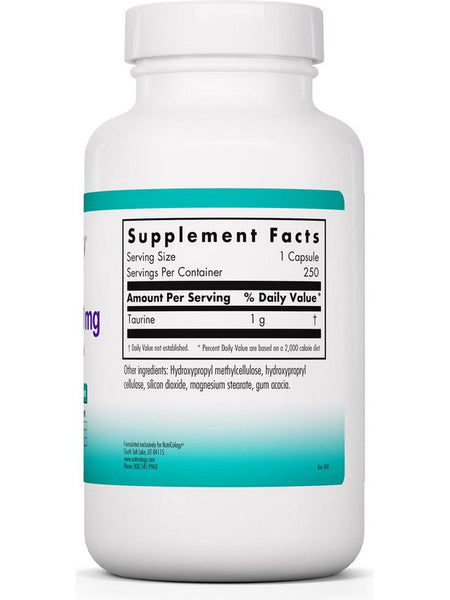 NutriCology, Taurine 1000 mg, Free Form Amino Acid, 250 Vegetarian Capsules