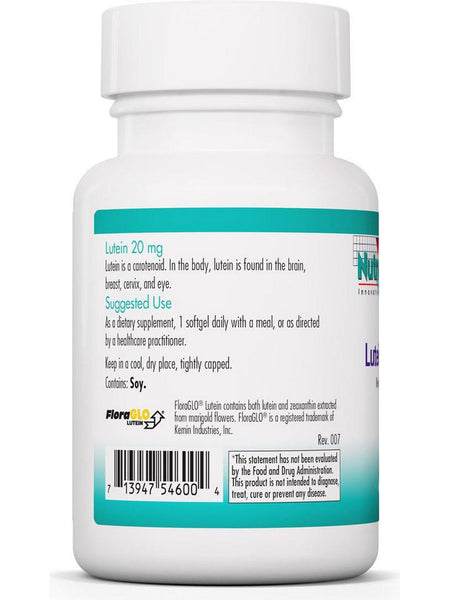 NutriCology, Lutein Key Eye Nutrient, 60 softgels