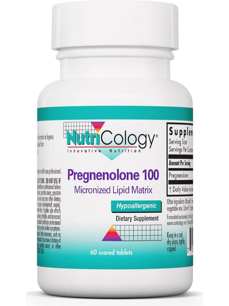 NutriCology, Pregnenolone 100 Micronized Lipid Matrix, 60 Scored Tablets