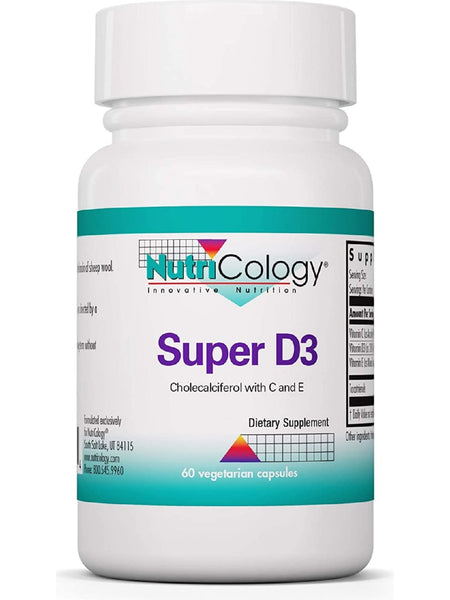 NutriCology, Super D3, Cholecalciferol with C and E, 60 Vegetarian Capsules
