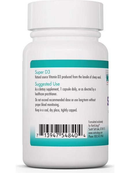 NutriCology, Super D3, Cholecalciferol with C and E, 60 Vegetarian Capsules