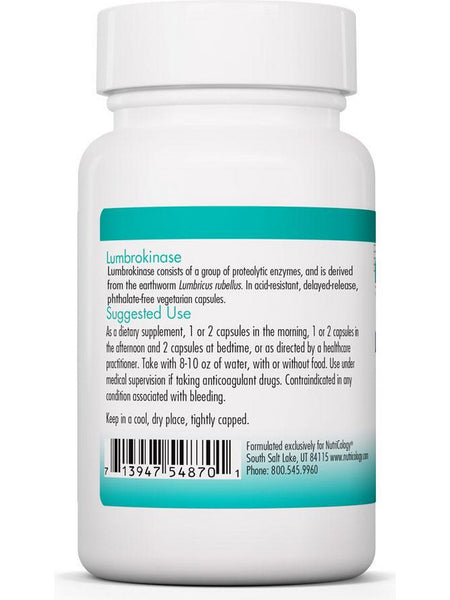 NutriCology, Lumbrokinase Circulatory System Support, 30 delayed release vegicaps