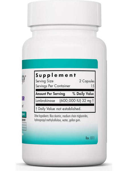 NutriCology, Lumbrokinase Circulatory System Support, 30 delayed release vegicaps