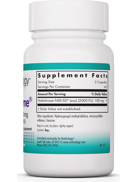 NutriCology, NattoZyme, Nattokinase 50 mg NSK-SD 1000 Fibrinolytic Units, 90 Vegetarian Capsules