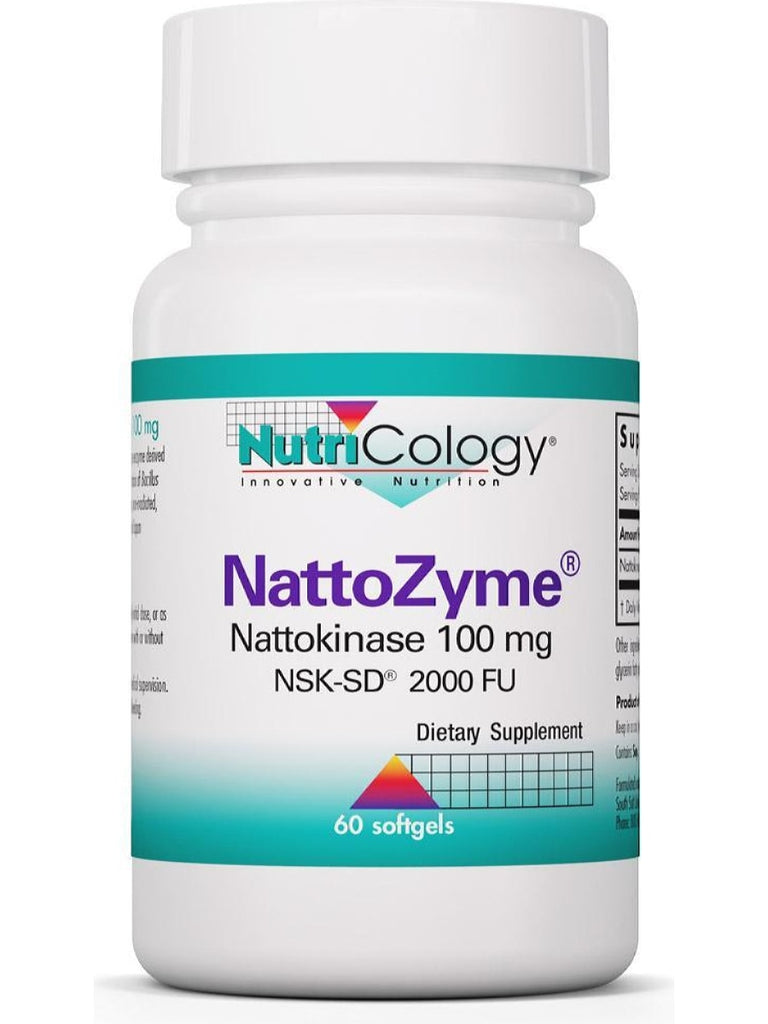 NutriCology, NattoZyme, Nattokinase 100 mg NSK-SD 2000 Fibrinolytic Units, 60 softgels