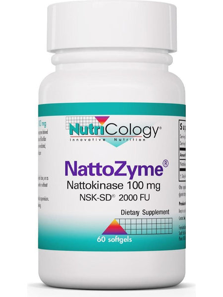 NutriCology, NattoZyme, Nattokinase 100 mg NSK-SD 2000 Fibrinolytic Units, 60 softgels