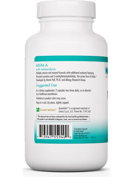 NutriCology, MVM-A with Antioxidants, 180 Vegetarian Capsules