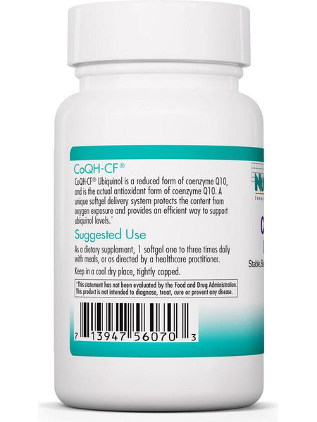 NutriCology, CoQH-CF Ubiquinol, 60 softgels