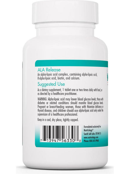 NutriCology, ALA Release Lipoic Complex, 60 Vegetarian Tablets