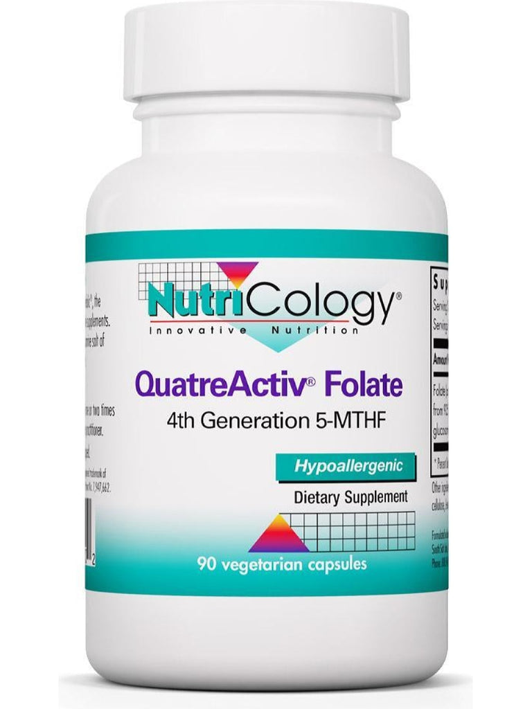 NutriCology, QuatreActiv Folate 4th Generation 5-MTHF, 90 Vegetarian Capsules
