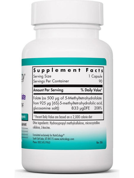 NutriCology, QuatreActiv Folate 4th Generation 5-MTHF, 90 Vegetarian Capsules