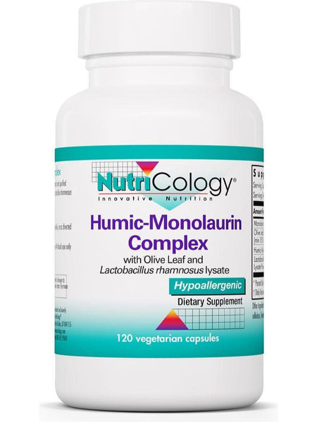 NutriCology, Humic-Monolaurin Complex with Olive Leaf and Lactobacillus rhamnosus lysate, 120 Vegetarian Capsules
