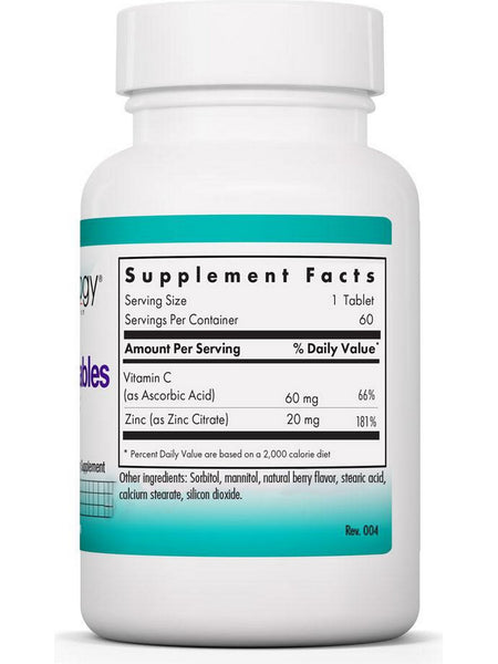 NutriCology, Zinc Chewables with Vitamin C, 60 Chewable Tablets