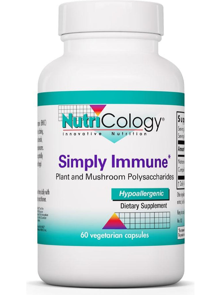 NutriCology, Simply Immune, Plant and Mushroom Polysaccharides, 60 Vegetarian Capsules