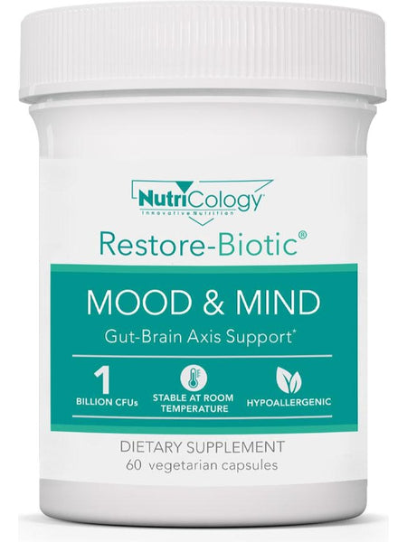 NutriCology, Restore-Biotic, Mood and Mind, 60 Vegetarian Capsules