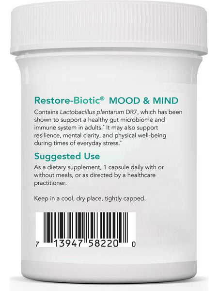 NutriCology, Restore-Biotic, Mood and Mind, 60 Vegetarian Capsules