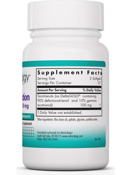 NutriCology, Delta-Fraction Tocotrienols 50 mg, 75 softgels
