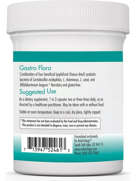 NutriCology, Gastro Flora, 90 Vegetarian Capsules