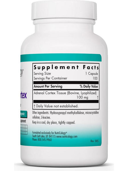 NutriCology, Adrenal Cortex Natural Glandular, 100 Vegicaps