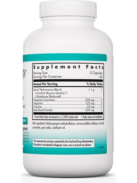 NutriCology, NO Cofactors Nitric Oxide Perfomance Blend, 180 Vegetarian Capsules