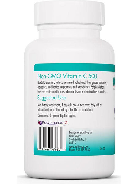 NutriCology, Non-GMO Vitamin C 500 with Berry Polyphenols, 90 Vegetarian Capsules