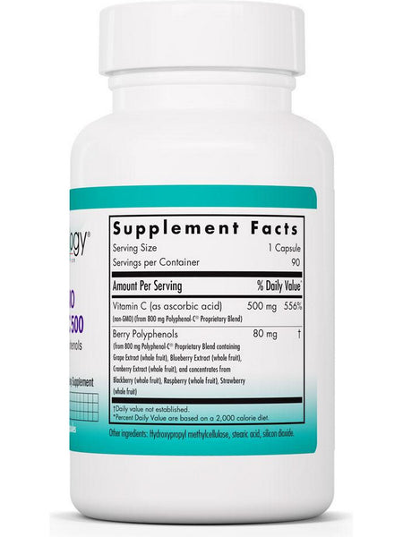 NutriCology, Non-GMO Vitamin C 500 with Berry Polyphenols, 90 Vegetarian Capsules