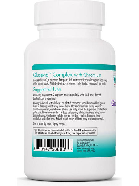 NutriCology, Glucevia Complex with Chromium, 120 Vegetarian Capsules