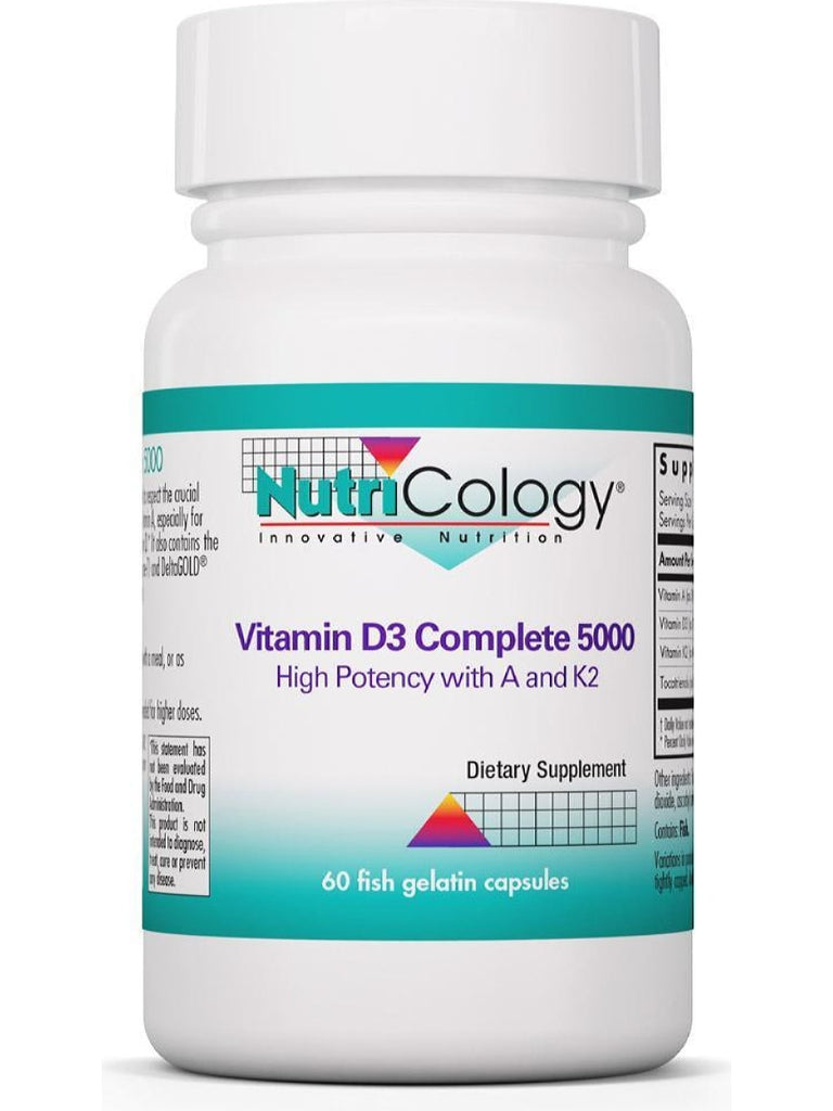 NutriCology, Vitamin D3 Complete 5000, High Potency with A and K2, 60 Fish Gelatin Capsules