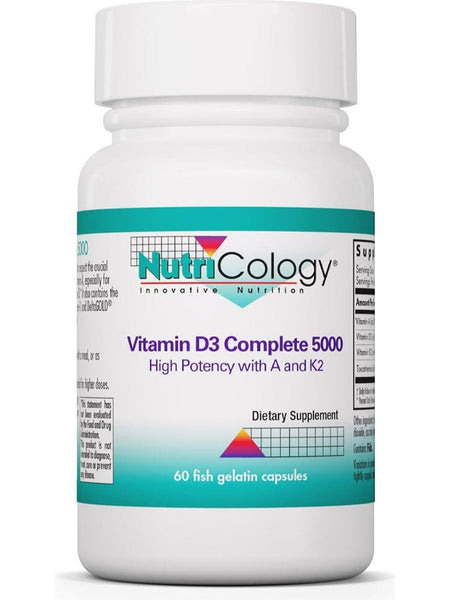 NutriCology, Vitamin D3 Complete 5000, High Potency with A and K2, 60 Fish Gelatin Capsules
