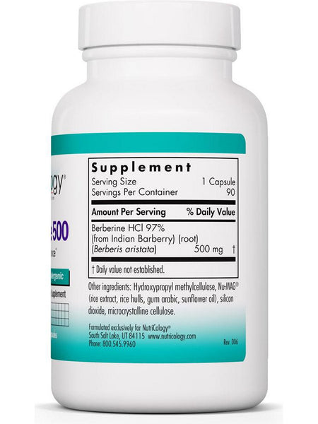 NutriCology, Berberine 500 Metabolic Balance, 90 Vegetarian Capsules