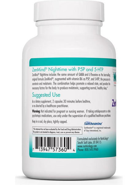 NutriCology, ZenMind Nighttime with P5P and 5-HTP, 60 Vegetarian Capsules