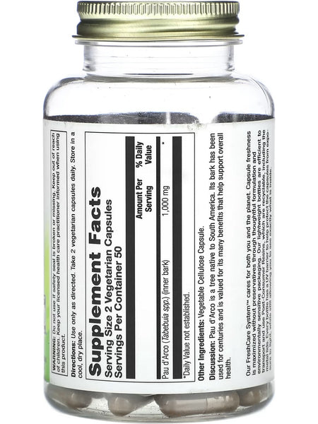 Nature's Life, Pau d' Arco Innerbark, 1000 mg, 100 Vegetarian Capsules