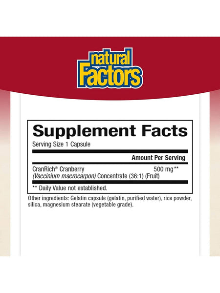 Natural Factors, CranRich® Super Strength 500 mg, 180 Capsules