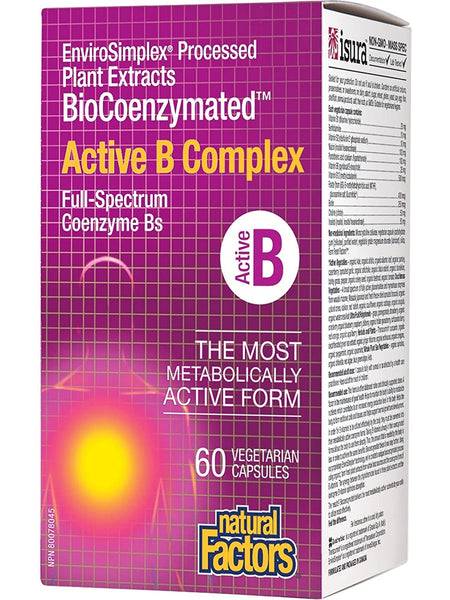 Natural Factors, Active B Complex, 60 Vegetarian Capsules