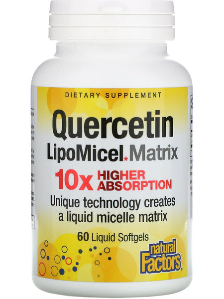 Natural Factors, Quercetin LipoMicel Matrix, 60 Liquid Softgels