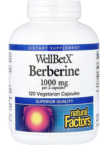  Natural Factors, WellBetX, Berberine, 1,000 mg, 120 Vegetarian Capsules