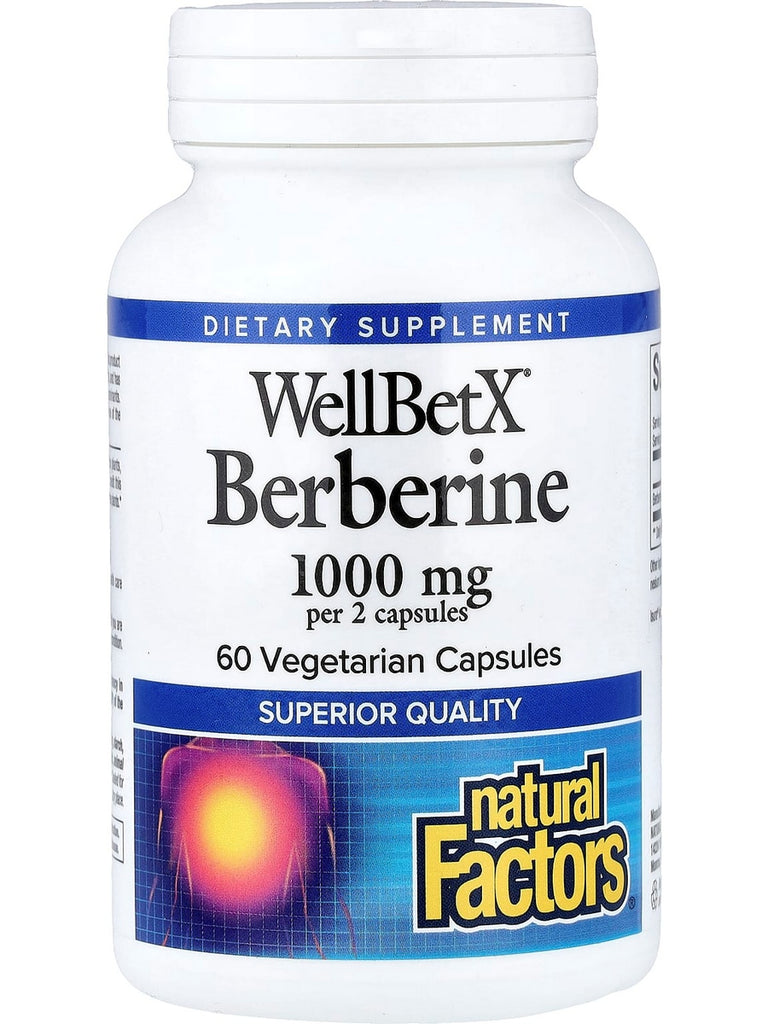 Natural Factors, WellBetX, Berberine, 1,000 mg, 60 Vegetarian Capsules